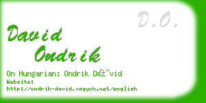 david ondrik business card